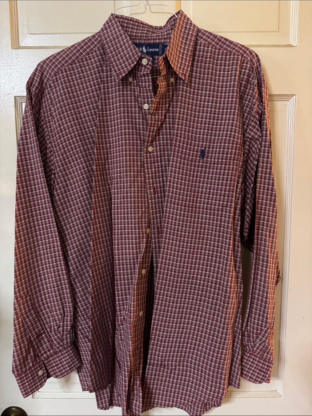 Ralph Lauren Men's Red Plaid Button-Down Shirt